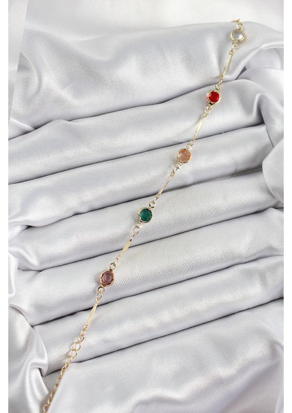 Pirinç Asorti Model Gold Renk Zirkon Taşlı Kadın Bileklik - Lisinya fiyatları