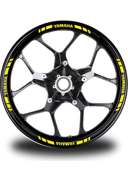 Yamaha Yazılı Kısa Dış Şerit 16'lı Tek Renk Jant Sticker Modeli
