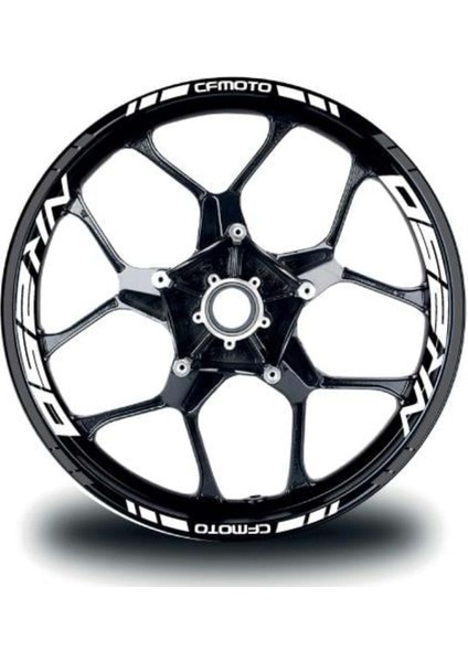 Cfmoto NK250 Jant Sticker Iç & Dış Takım Etiket Modeli Gri - Beyaz