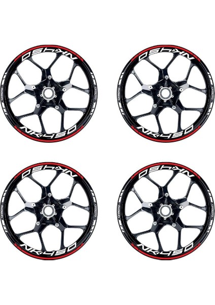 Kırmızı Cfmoto 450NK Motosiklet Jant Sticker Etiket Modeli Iç & Dış Takım fiyatları