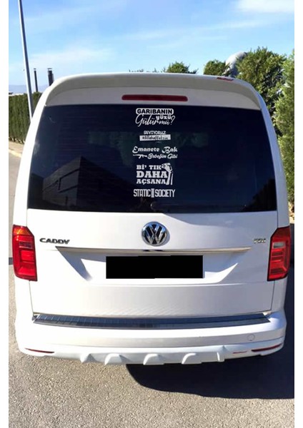 Oto Arka Cam Özel Yeni Sticker Model 55 Beyaz 40*20 cm fiyatları