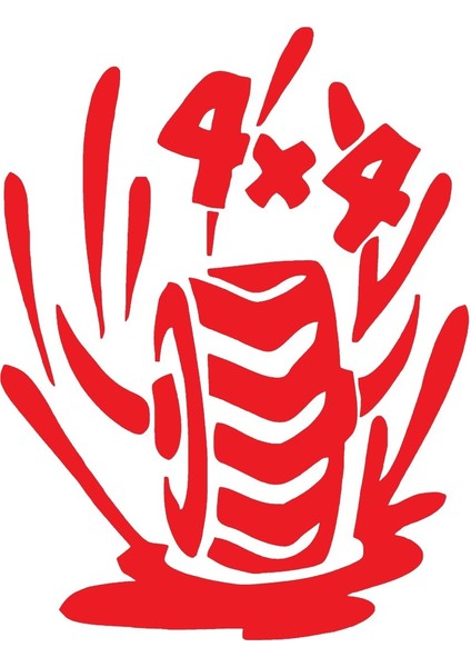 4 x 4 Çamurlu Tekerlek Sticker 20 x 26 cm fiyatları