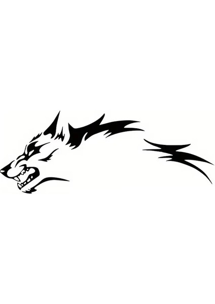 Seni Sollayan Araca Kızan Kurt Oto Arka Cam Sticker 26 x 10 cm