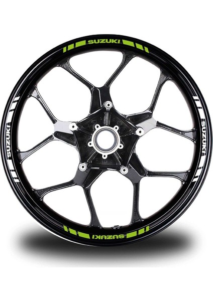 Suzukı Yazılı Kısa Dış Şerit 16'lı Çift Renk Jant Sticker Modeli