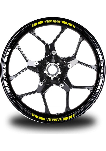 Yamaha Yazılı Kısa Dış Şerit 16'lı Çift Renk Jant Sticker Modeli