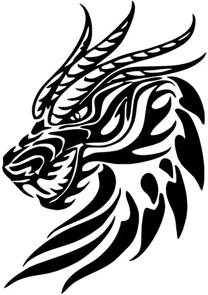 Ejderha Kafası Sticker 20 x 28 cm