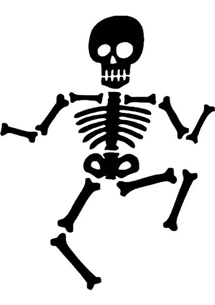 Sevimli Iskelet Duvar Dekor Sticker 40 x 48 cm