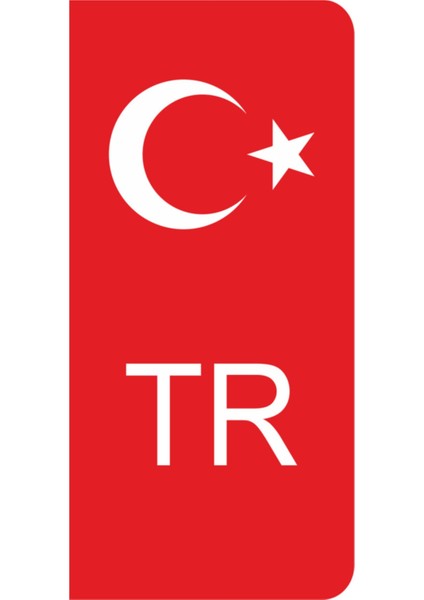 Tr Oto Plaka Özel Yeni Sticker 2 Adet 10*5 cm