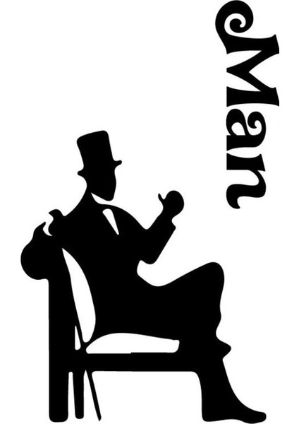 Man Tuvalet-Wc Kapı Duvar Dekor Sticker 36 x 60 cm