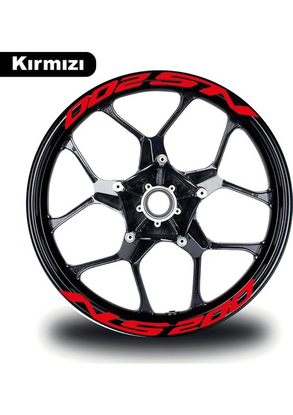 Bajaj Pulsar Ns 200 Yazılı 8 Li Jant Içi Yazı Sticker Kırmızı