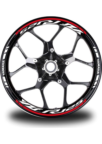Kırmızı Yamaha Yzf R125 Takım Jant Sticker Etiket