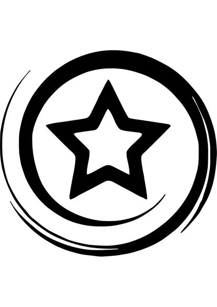Yuvarlak Içinde Yıldız Sticker 20 x 20 cm