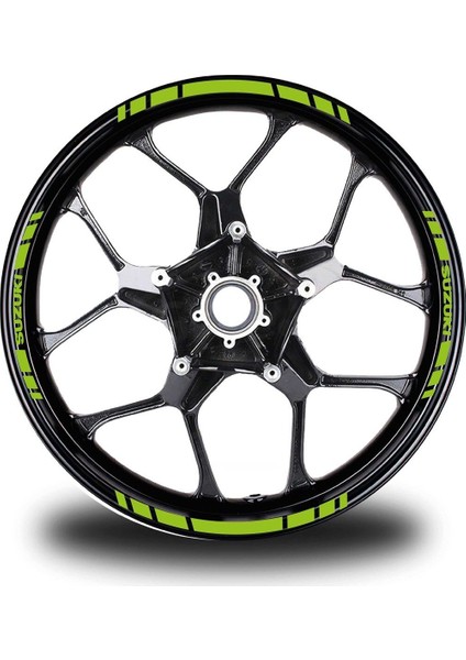 Suzukı Yazılı Kısa Yazısız Kısa Dış Şerit 16'lı Tek Renk Jant Sticker Modeli