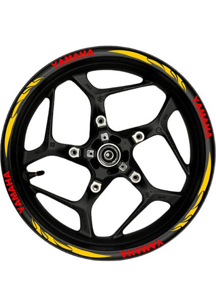 Yamaha Kırmızı Yazılı Turuncu Reflektif Pençe Şeritli