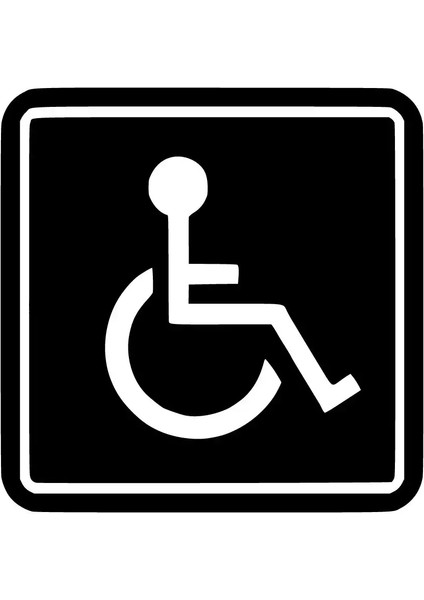 Engelli Amblemi Bay Oto Özel Yeni Sticker Siyah 30 x 30 cm