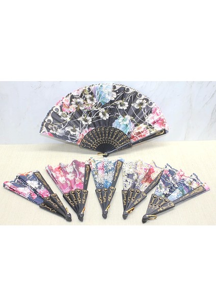 Plastik Çiçek Desenli Yelpaze ALK3571 - Lisinya