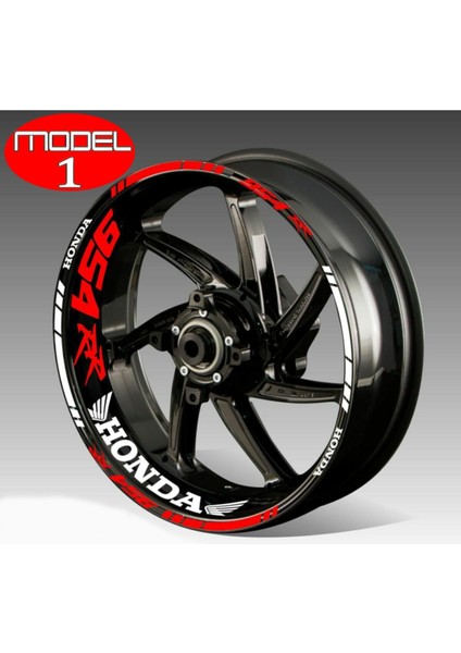 Yeni Özel Motosiklet Jant Şeridi 954RR Honda Uyumlu Beyaz-Kırmızı Sağ-Sol/ön-Arka