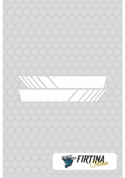Yan Ayna Oto Şerit Özel Yeni Sticker Beyaz 6 Adet 15*2 cm