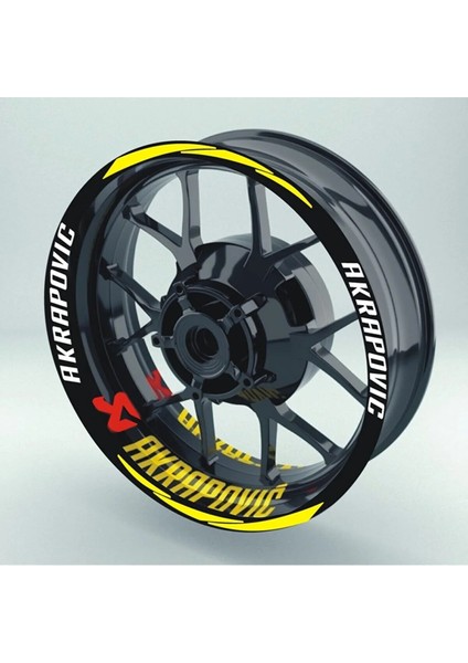 Yeni Özel Motosiklet Jant Şeridi Oracal Akrapoviç R25 Sağ-Sol/ön-Arka