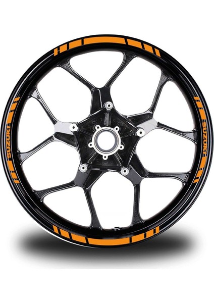 Suzukı Yazılı Kısa Yazısız Kısa Dış Şerit 16'lı Tek Renk Jant Sticker Modeli