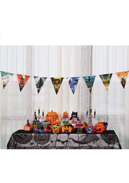 Cadılar Bayramı Halloween Flama Bayrak Banner Süs 8 Li 3 Metre - Lisinya