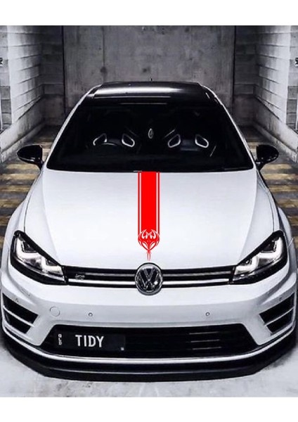 Oto Kaput Şerit Özel Yeni Sticker Kılçık Tasarımlı Kırmızı 15*60 cm fiyatları