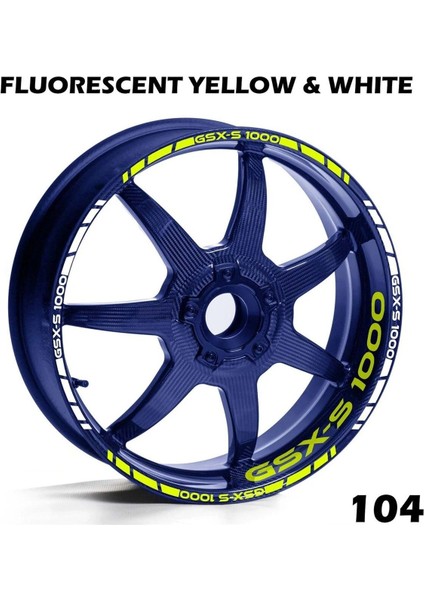 Suzuki GSX-S1000 Neon Sarı Beyaz Jant Sticker Etiket Modeli