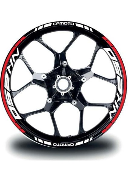 Cfmoto NK250 Jant Sticker Iç & Dış Takım Etiket Modeli Kırmızı - Beyaz