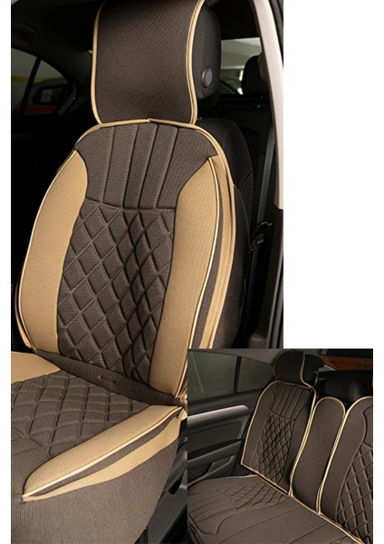 Bmw 1 Serisi E87 2005-2011 Hatchback-5d Trobus Elegance Ortopedik Araç Koltuk Minderi 5'li Set, Hava Yastığı Uyumlu Bej Koyu Bej fiyatları