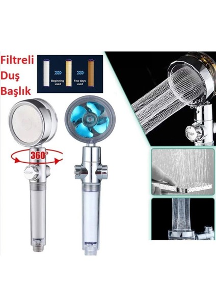 Yüksek Basınçlı Filtreli Pervaneli Duş Başlığı, Tasarruf ve Temizlik Konforu