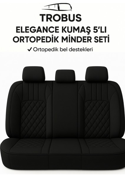 Hyundai Accent Blue 2011 ve Sonrası Trobus Elegance Ortopedik Araç Koltuk Minderi 5'li Set, Hava Yastığı Uyumlu Siyah fiyatları
