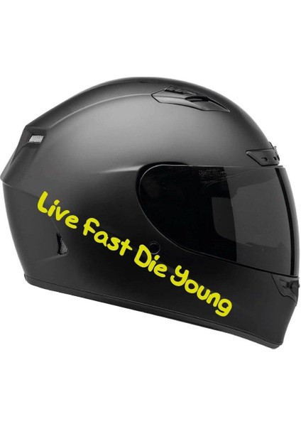 Tek Renk Live Fast Die Young (Live Fast Die Young Helmet Stickers) Kask Sticker Etiket Modeli