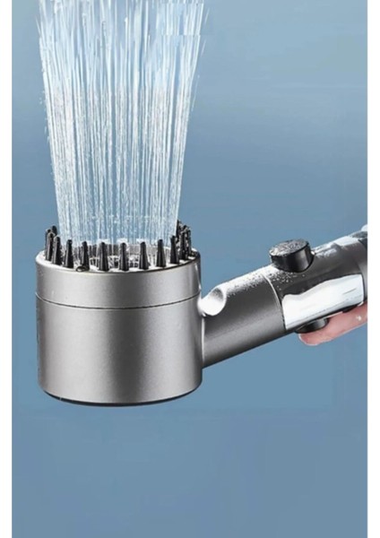 3 Fonksiyonlu Basınçlı Filtreli Lüks Gri Duş Başlığı, Start-Stop Tuşu ile Konforlu Kullanım fiyatları