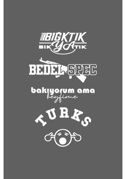 Oto Arka Cam Özel Yeni Sticker Model 48 Beyaz 40*20 cm