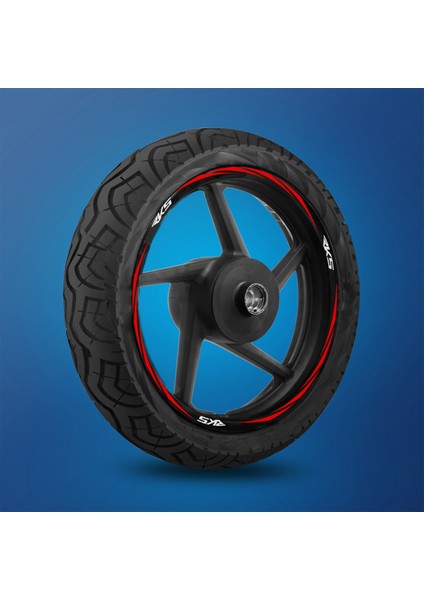 Yeni Özel Motosiklet Jant Şeridi Rks Uyumlu Beyaz Yazılı Kırmızı Sağ-Sol/ön-Arka