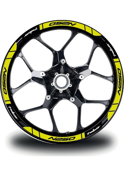 Bajaj N250 Jant Sticker Baskılı Neon Yeşil (Sarı) Etiket Modeli