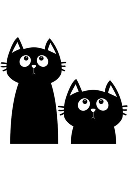 Sevimli Kediler Su Geçirmez Çıkarılabilir Oto Özel Yeni Sticker 2 Parça 19*16 cm fiyatları
