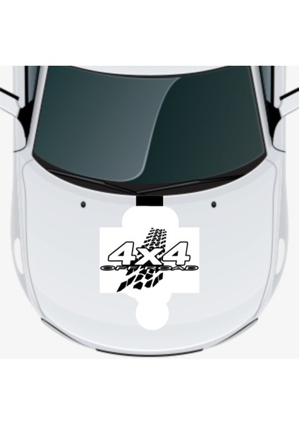 Off Road 4x4 Oto Kaput Sticker 30 x 18 cm