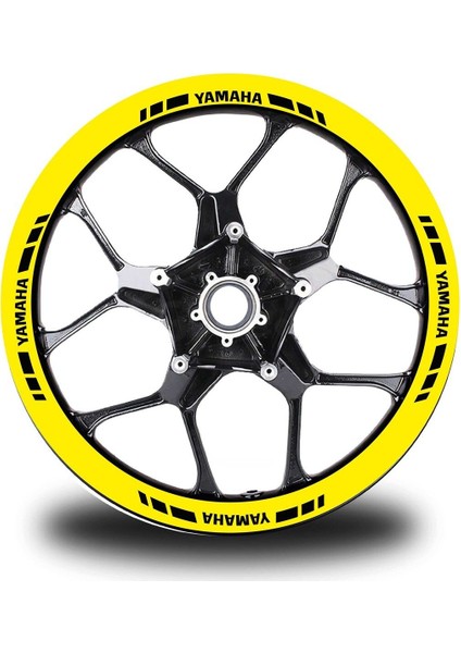 Yamaha Yazılı Kısa Dış Şerit 16'lı Tek Renk Jant Sticker Modeli