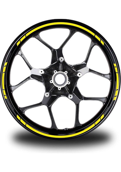 Yazısız Uzun Kısa Kesikli Tek Renk 16'lı Jant Sticker Modeli