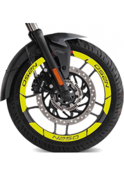 Neon Sarı Bajaj N250 Geniş Jant Sticker Etiket Modeli fiyatları