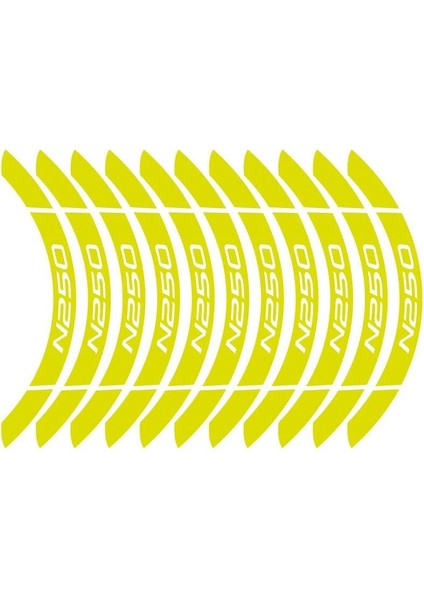 Neon Sarı Bajaj N250 Geniş Jant Sticker Etiket Modeli modelleri