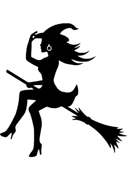 Halloween Cadısı Sticker 10 x 10 cm