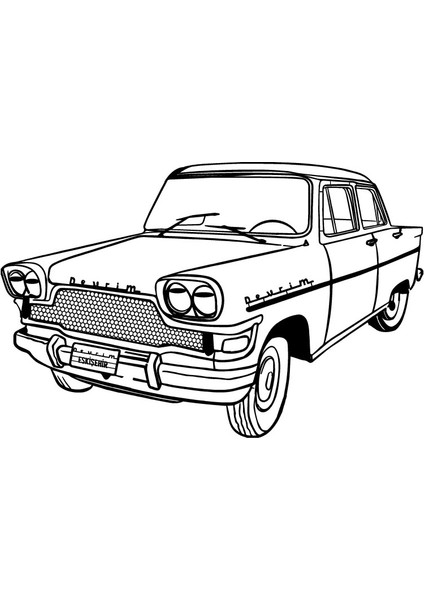 Klasik Arabalar Model 3 Oto Özel Yeni Sticker 25 x 17 cm