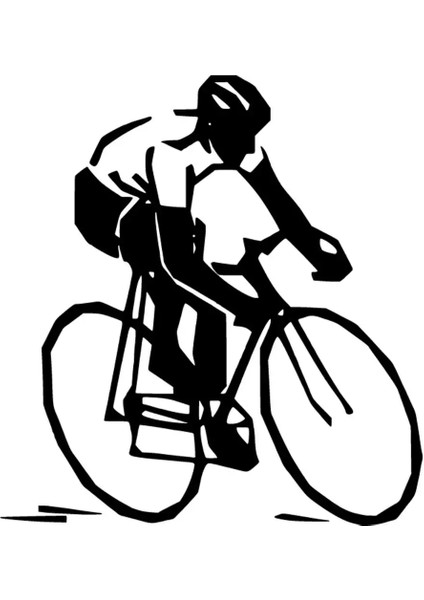 Bisiklet Yarışçısı Duvar Dekor Sticker 40 x 44 cm