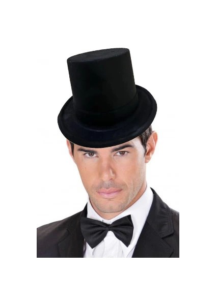 Siyah Renk Plastik Nubuk Kadife Kaplama Fötr Şapka 11 cm - Lisinya fiyatları