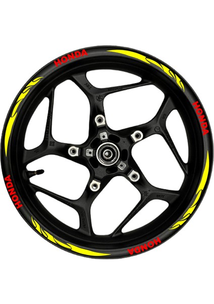 Honda Kırmızı Yazılı Sarı Pençe Şeritli