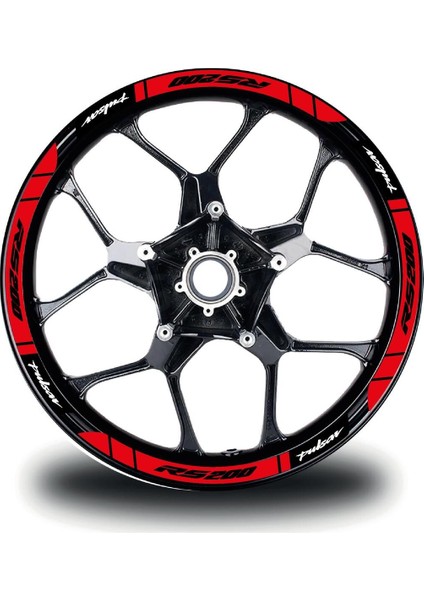 Bajaj RS200 Jant Sticker Baskılı Kırmızı Etiket Modeli