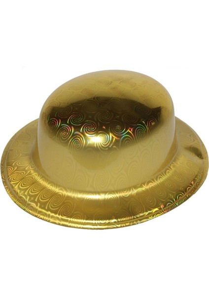 Altın Renk Hologramlı Plastik Yuvarlak Melon 27X24 cm - Lisinya