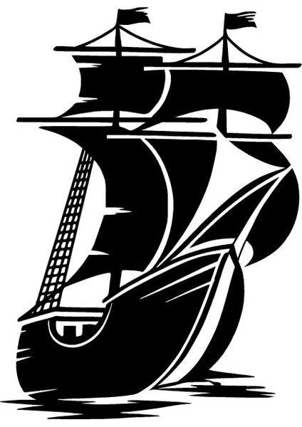 Yelkenli Gemi Temalı Sticker 20 x 28 cm